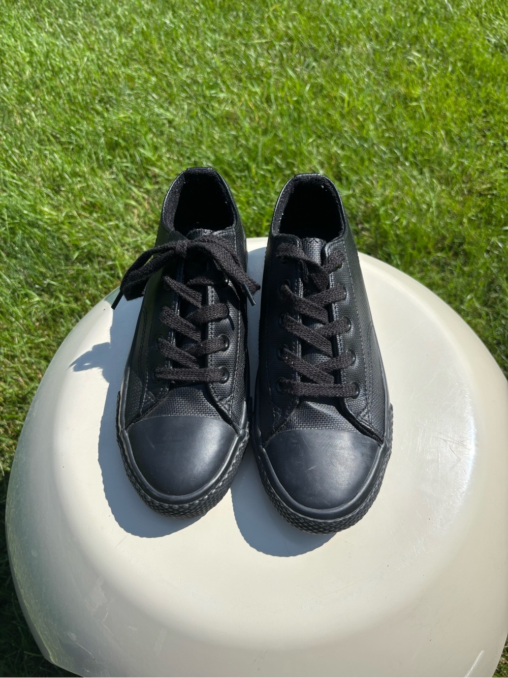 Black Low-Top Lace-Up Sneakers